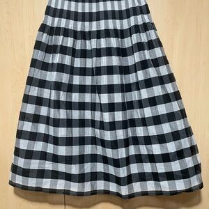 New York & Company Black and White Plaid A-Line Skirt